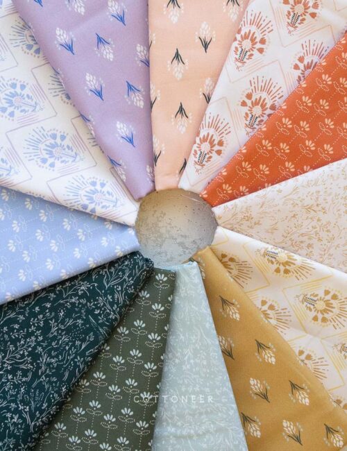 Cane Dot in Lupine  Floradora by Jen Hewett - Cottoneer Fabrics