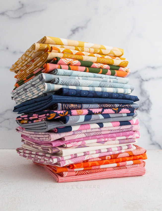 Cane Dot in Lupine  Floradora by Jen Hewett - Cottoneer Fabrics