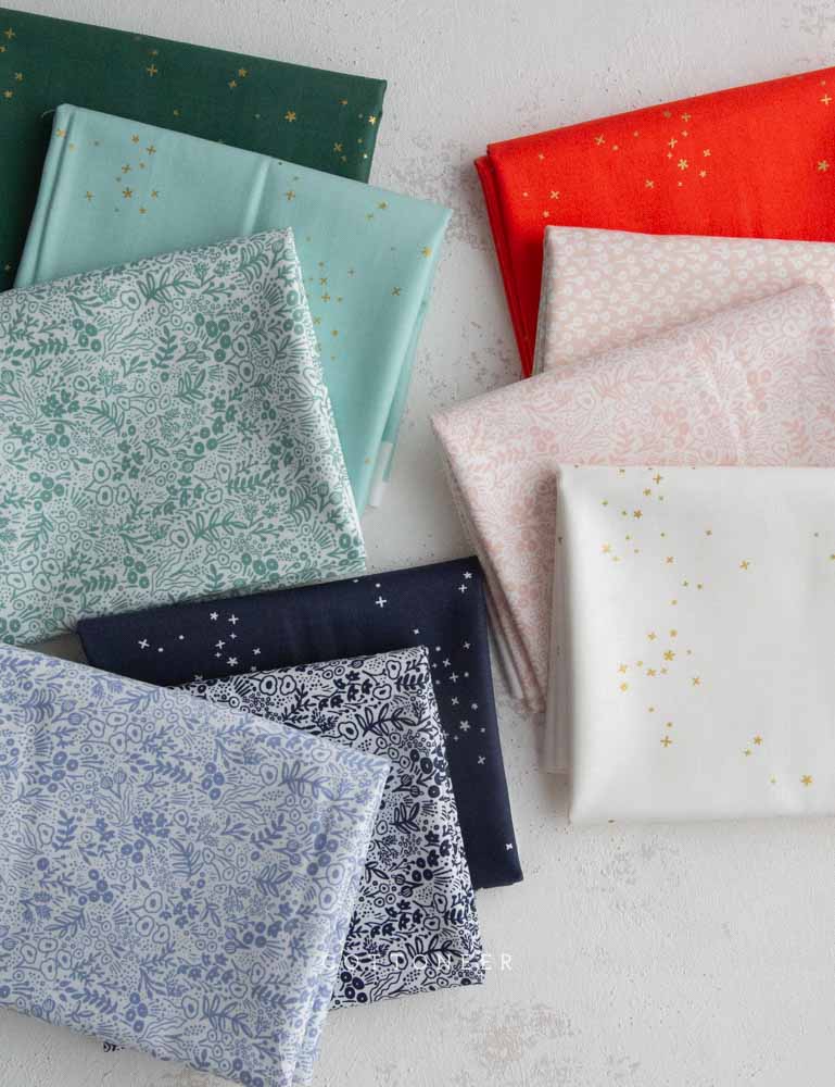 Pretty Paper Teal  Juniper by Sharon Holland - Cottoneer Fabrics